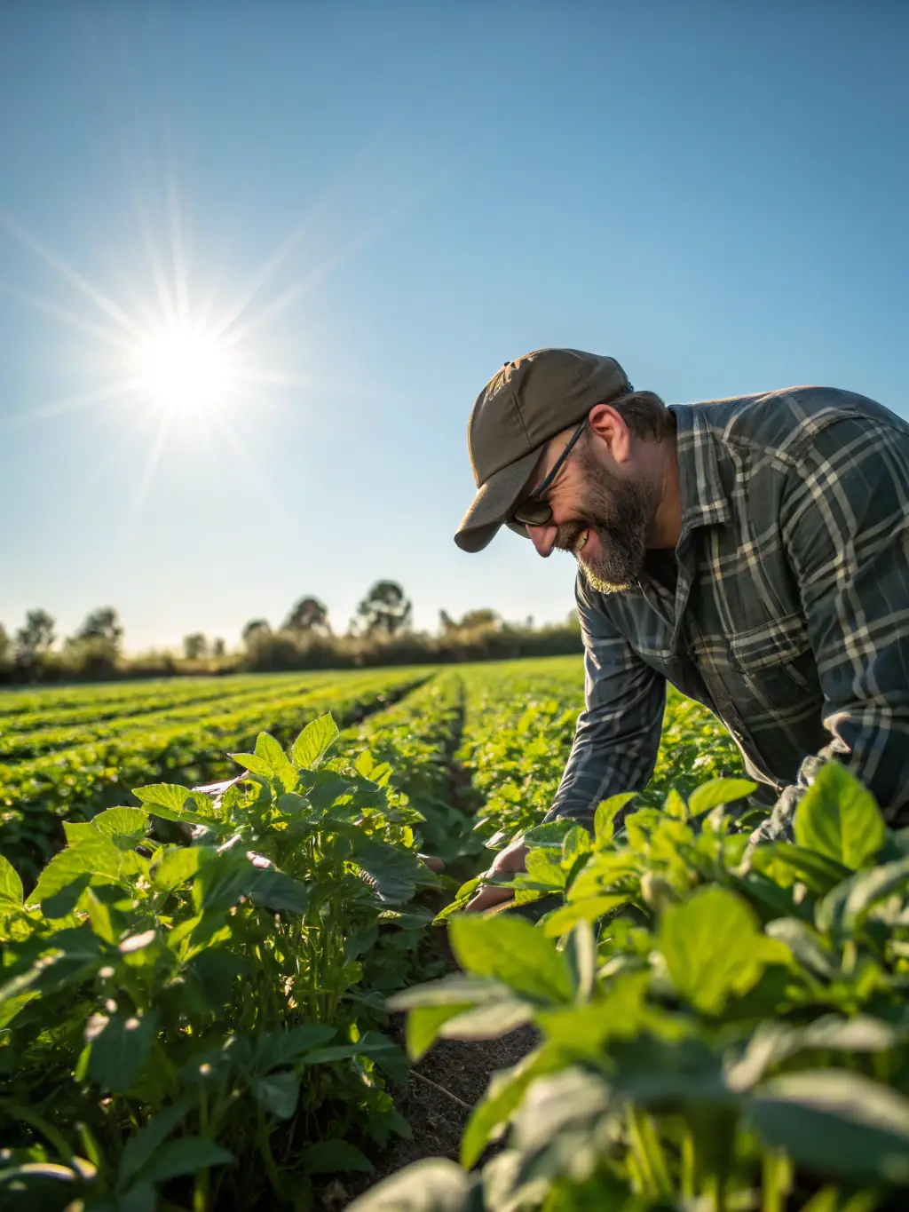 A vibrant image depicting a lush green field with healthy crops, showcasing the potential of AI-driven crop prediction for RURTECH FOR ARAYANS LLP's AI Bhoomi platform.