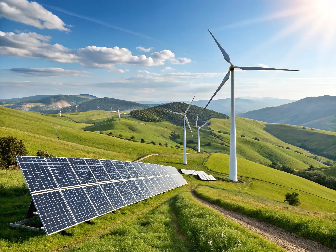 A visual representation of carbon capture and emission reduction technologies being used in a rural setting, emphasizing sustainable practices.