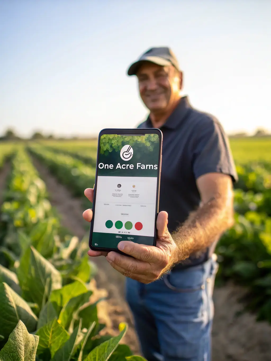 An image of a farmer using a mobile app to identify pests on their crops, illustrating the pest detection capabilities of AI Bhoomi.