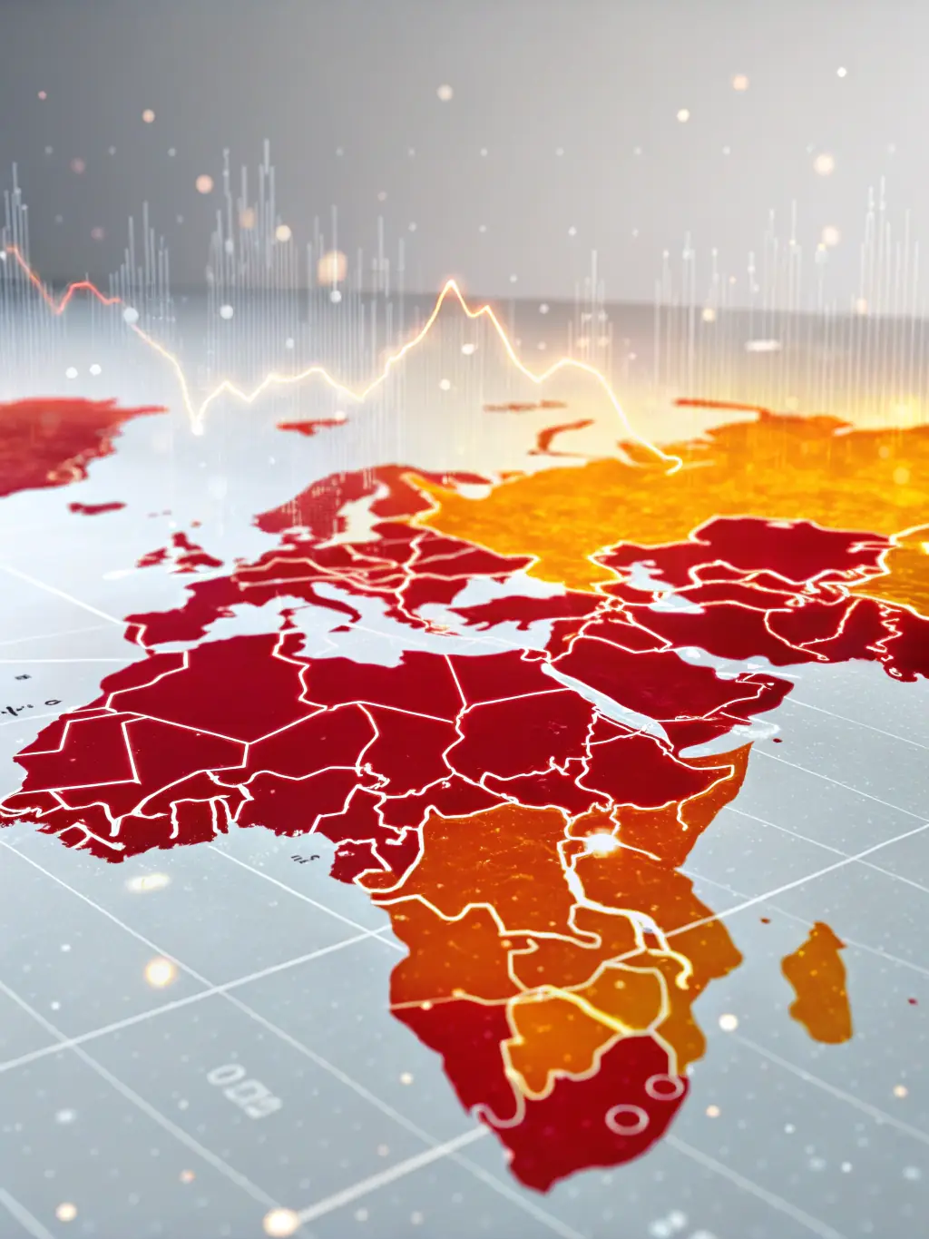 An image depicting the Climate Shock Predictor interface, displaying a heat map of India with color-coded risk levels for different regions based on predicted climate anomalies.